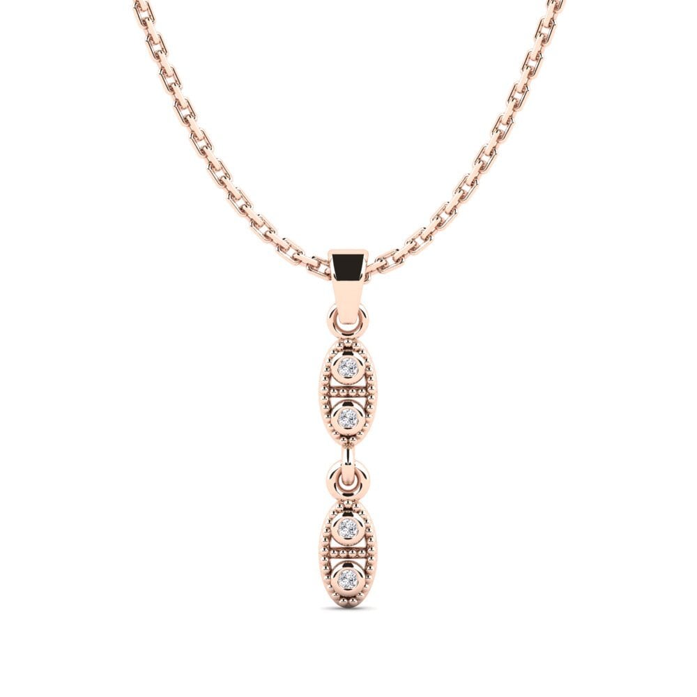 18k Oro Rosa Diamante Colgante de Mujer Capass