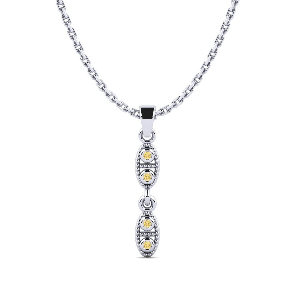 Paladio 950 Diamante Amarillo Colgante de Mujer Capass