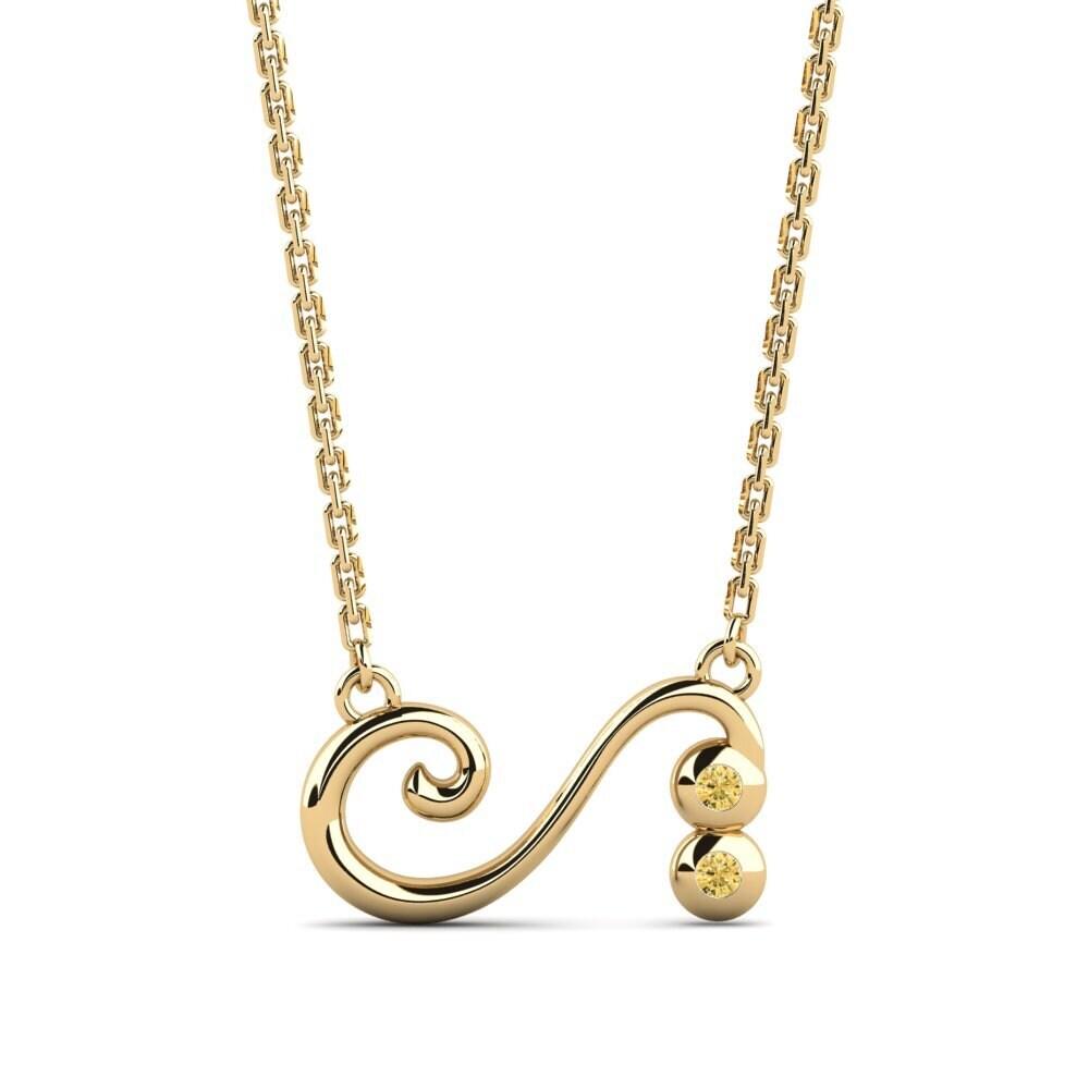 Gele Diamant Ketting Charpapis