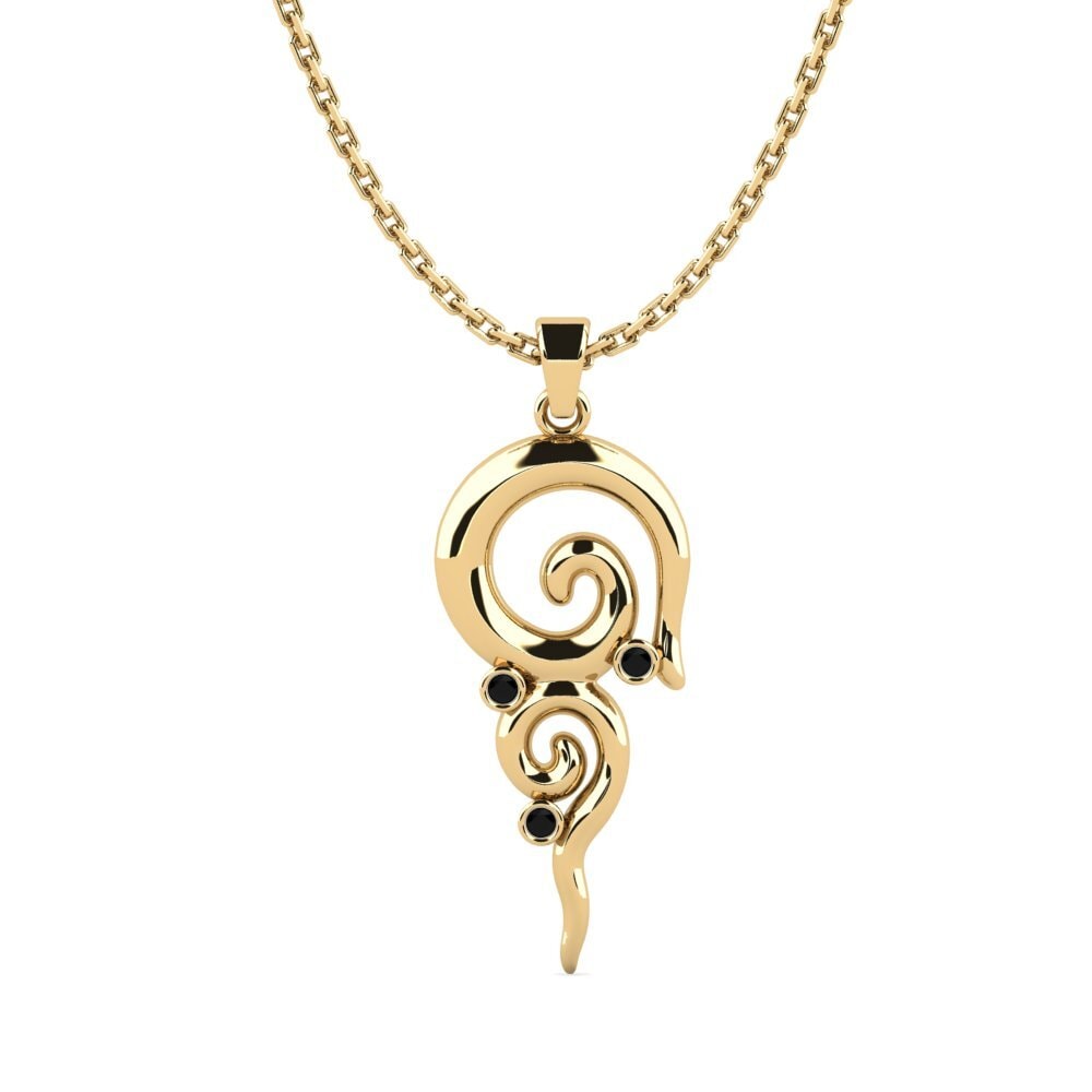 Diamante Negro Colgante de Mujer Cidalliv