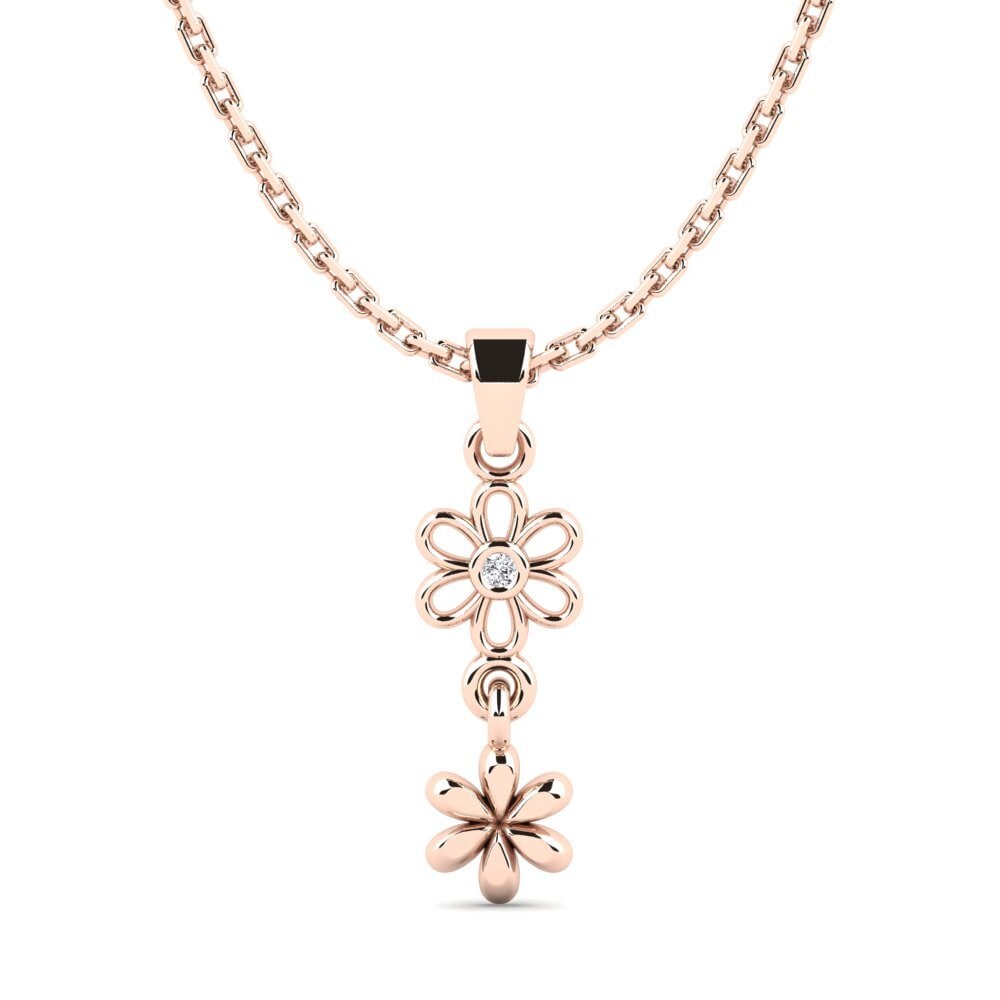 18k Oro Rosa Diamante Colgante de Mujer Cluckh