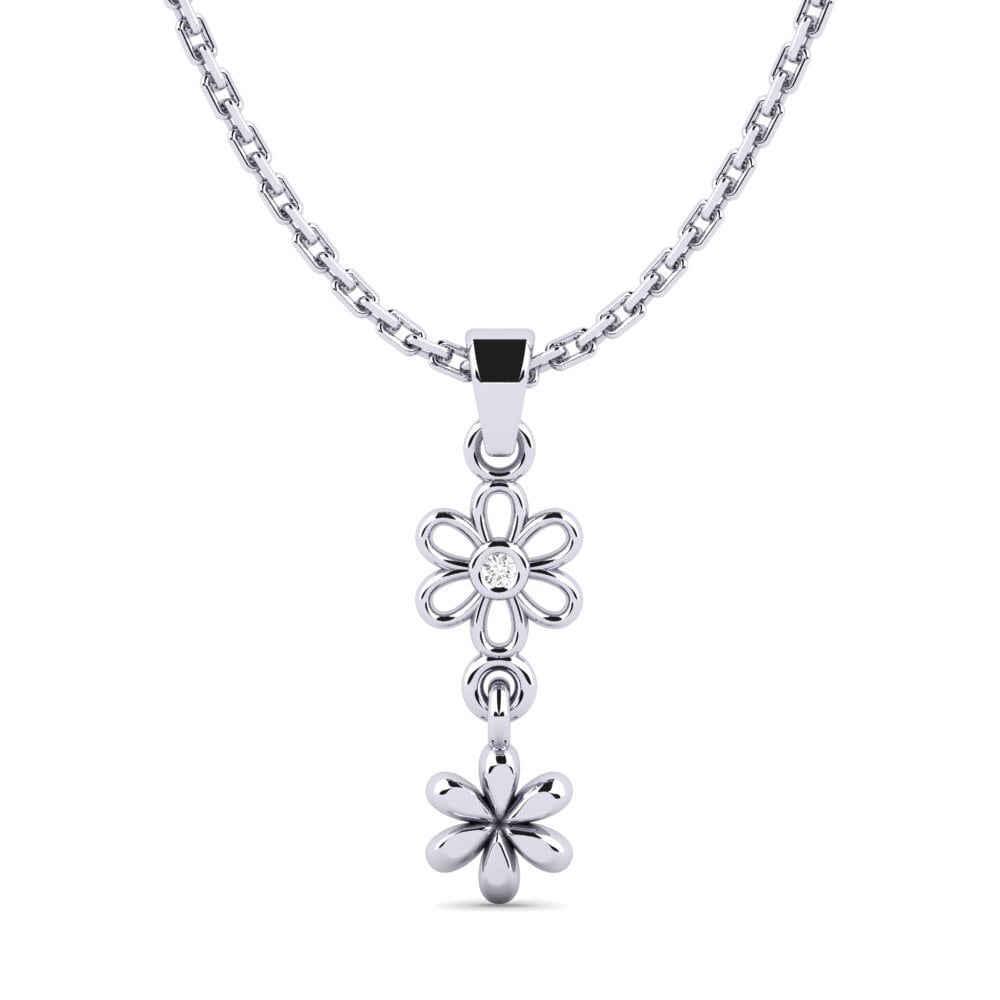 Plata 925 Zafiro blanco Colgante de Mujer Cluckh