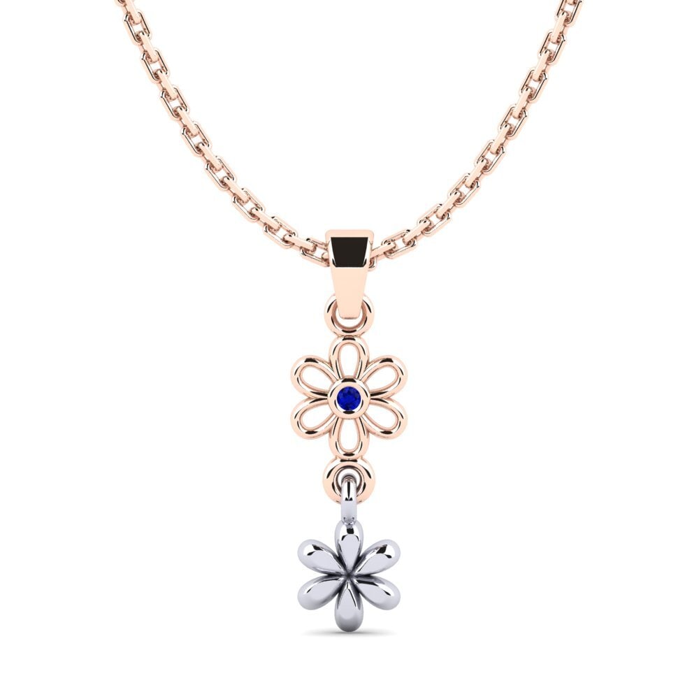 9k Oro Rosa & Blanco Zafiro Colgante de Mujer Cluckh