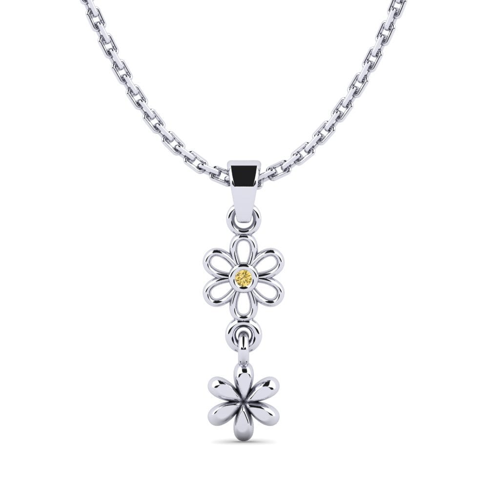 Paladio 950 Diamante Amarillo Colgante de Mujer Cluckh