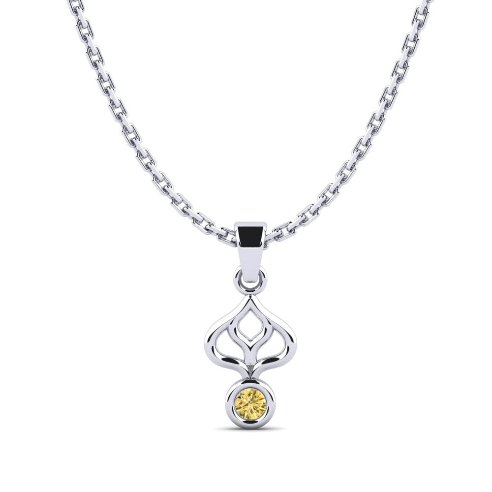Paladio 950 Diamante Amarillo Colgante de Mujer Commiti
