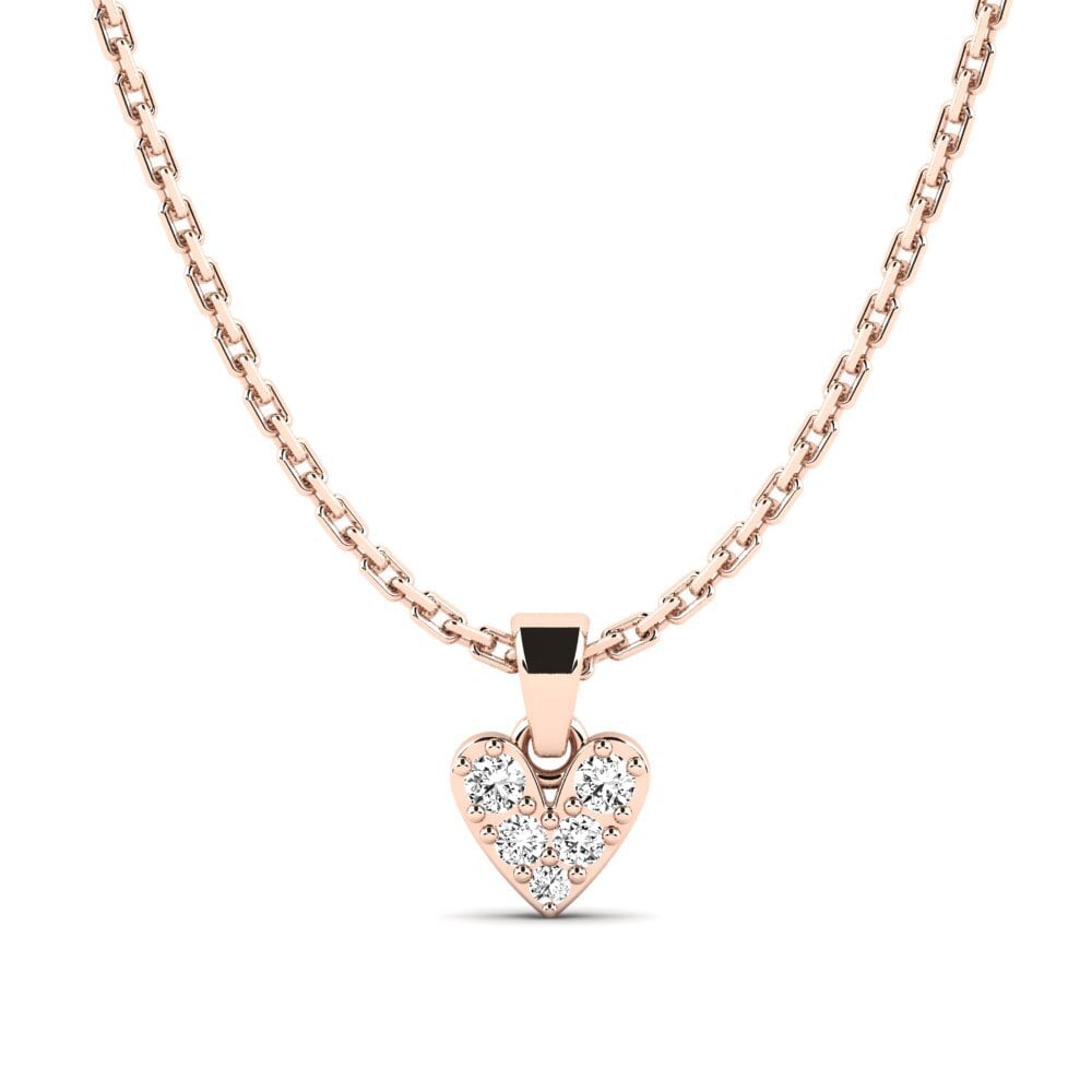 14K Rose Gold Moissanite Pendant Compoo