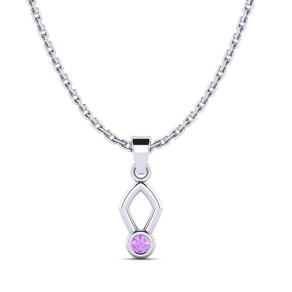 Plata 925 Amatista Colgante de Mujer Contlearn