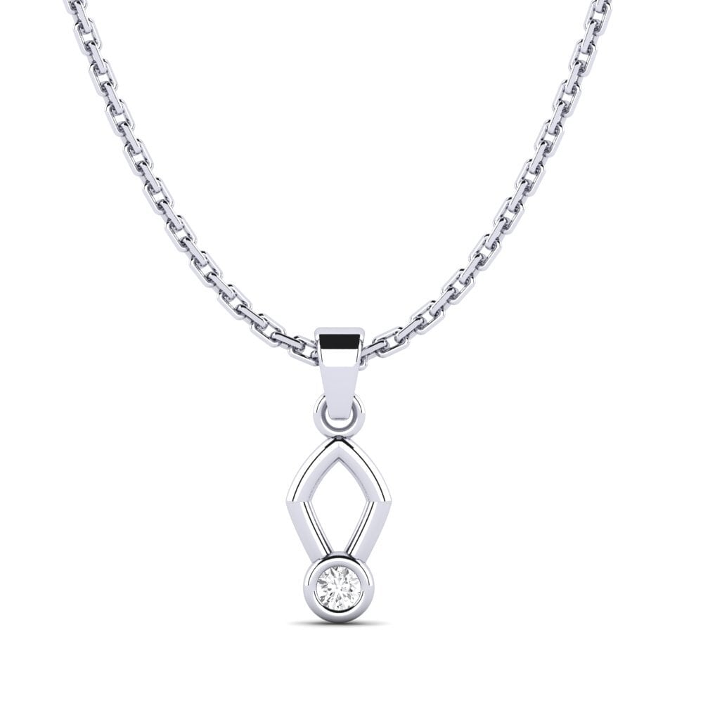 Plata 925 Zafiro blanco Colgante de Mujer Contlearn