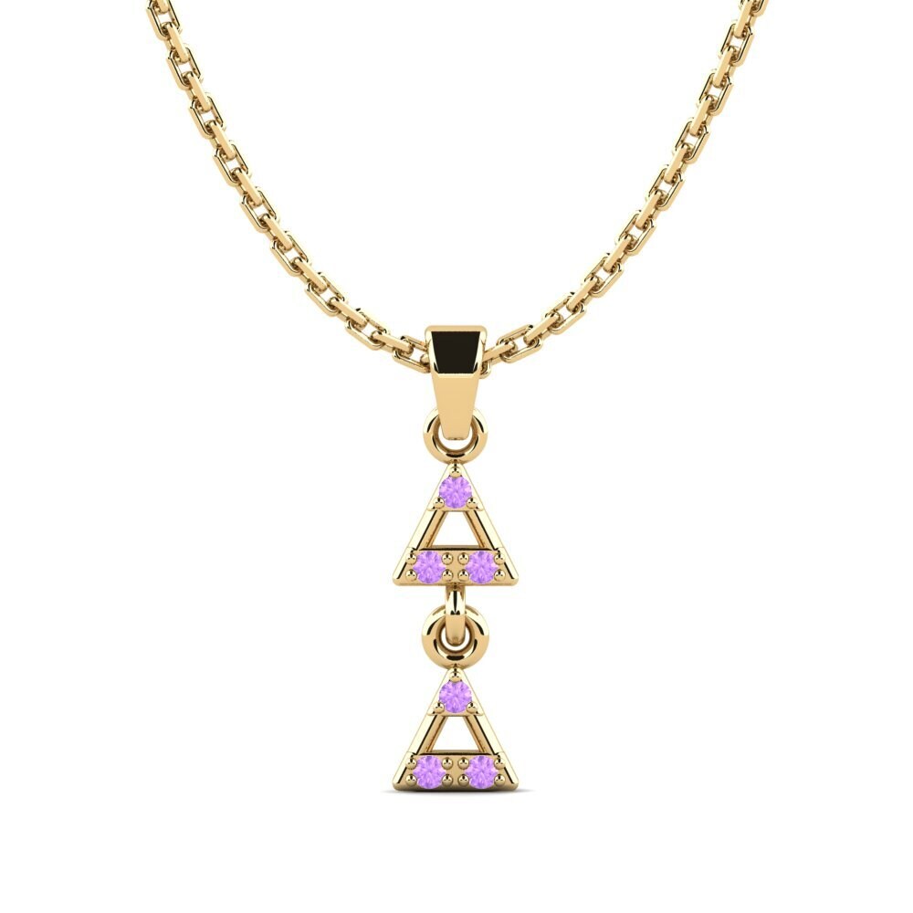 14k Oro Amarillo Amatista Colgante de Mujer Corridgeds