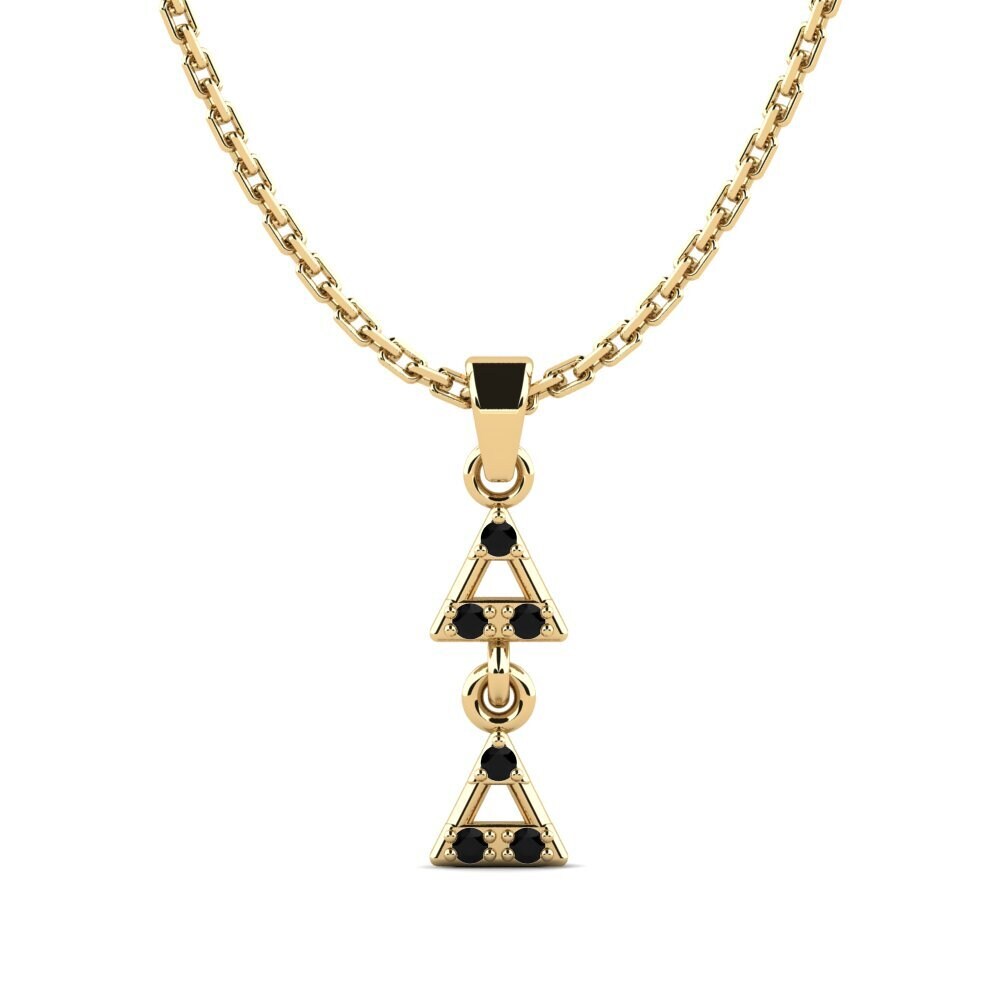 9k Oro Amarillo Zafiro negro Colgante de Mujer Corridgeds