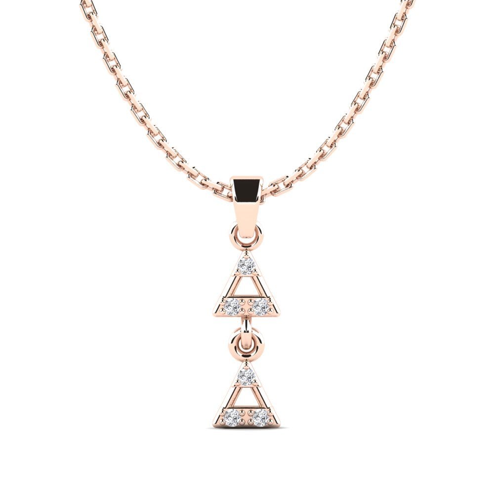 18k Oro Rosa Diamante Colgante de Mujer Corridgeds
