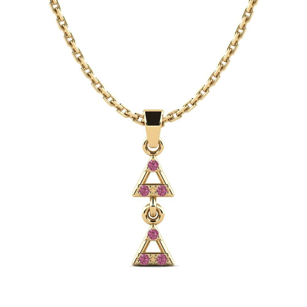 18k Oro Amarillo Granate Rhodolite Colgante de Mujer Corridgeds