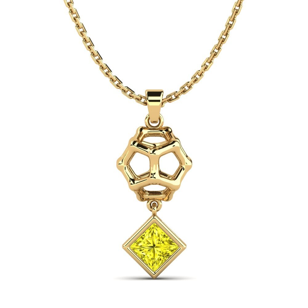 Gele Diamant Dames Hanger Delerrab