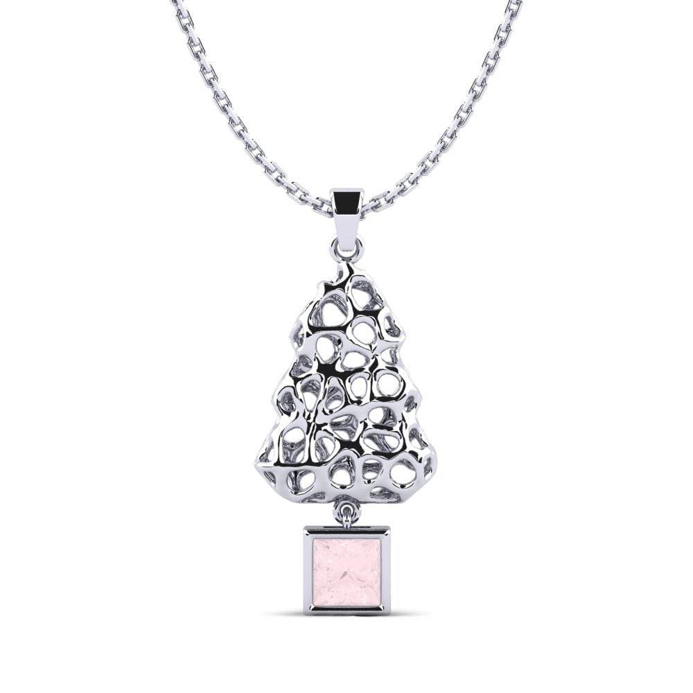 Plata 925 Cuarzo rosa Colgante de Mujer Lanidro