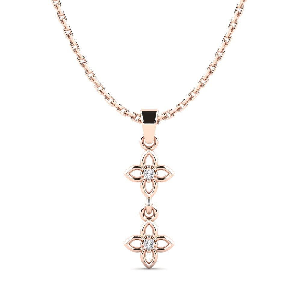 18k Oro Rosa Diamante Colgante de Mujer Nonpas