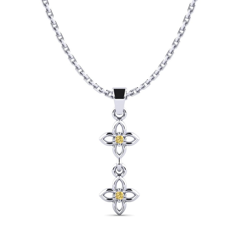 Paladio 950 Diamante Amarillo Colgante de Mujer Nonpas
