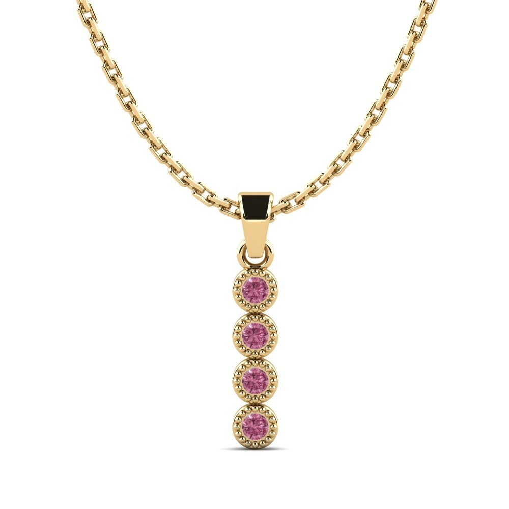 18k Oro Amarillo Granate Rhodolite Colgante de Mujer Notamment