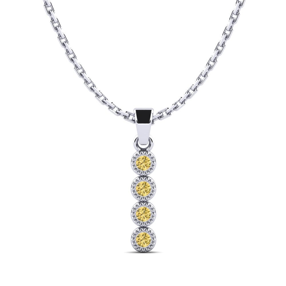 Paladio 950 Diamante Amarillo Colgante de Mujer Notamment