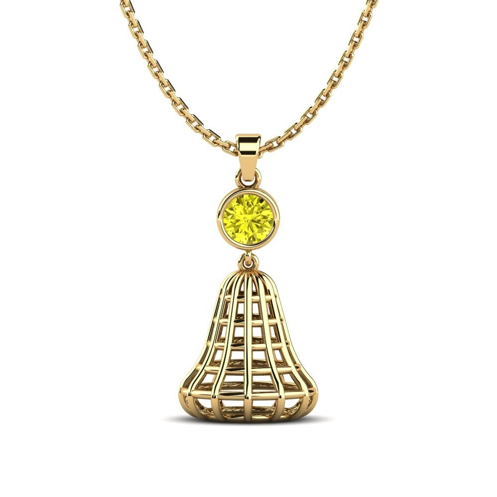 Gele Diamant Dames Hanger Oizneret