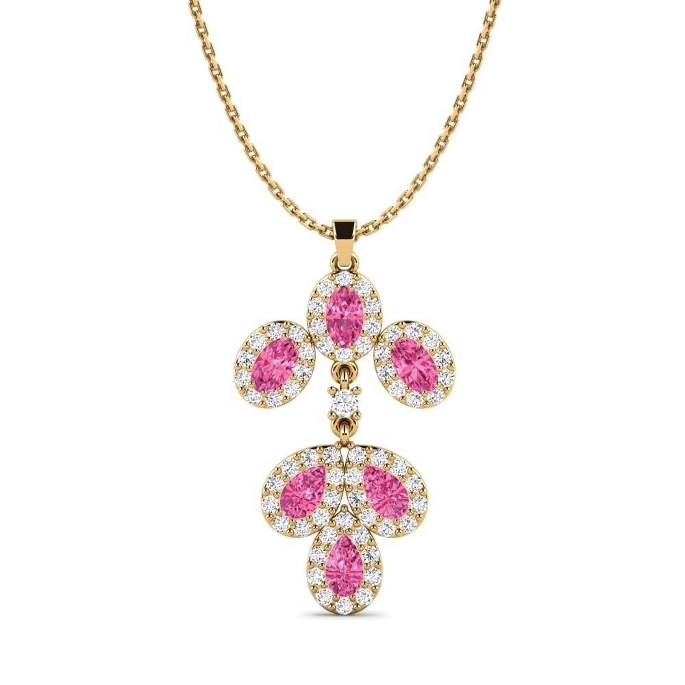 Bầu Dục Đá Tourmaline Hồng / Bích tỷ Mặt dây chuyền nữ Sertyne
