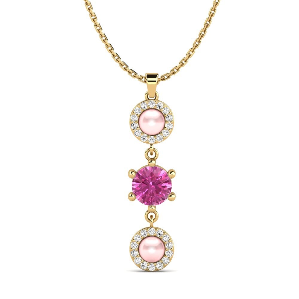 Đá Topaz Hồng Mặt dây chuyền nữ Yamen