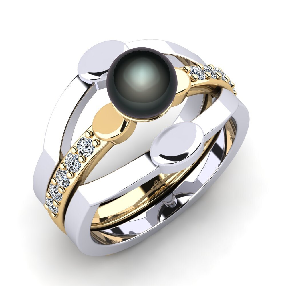 Or Blanc & Jaune 14k Bague Aplion - SET