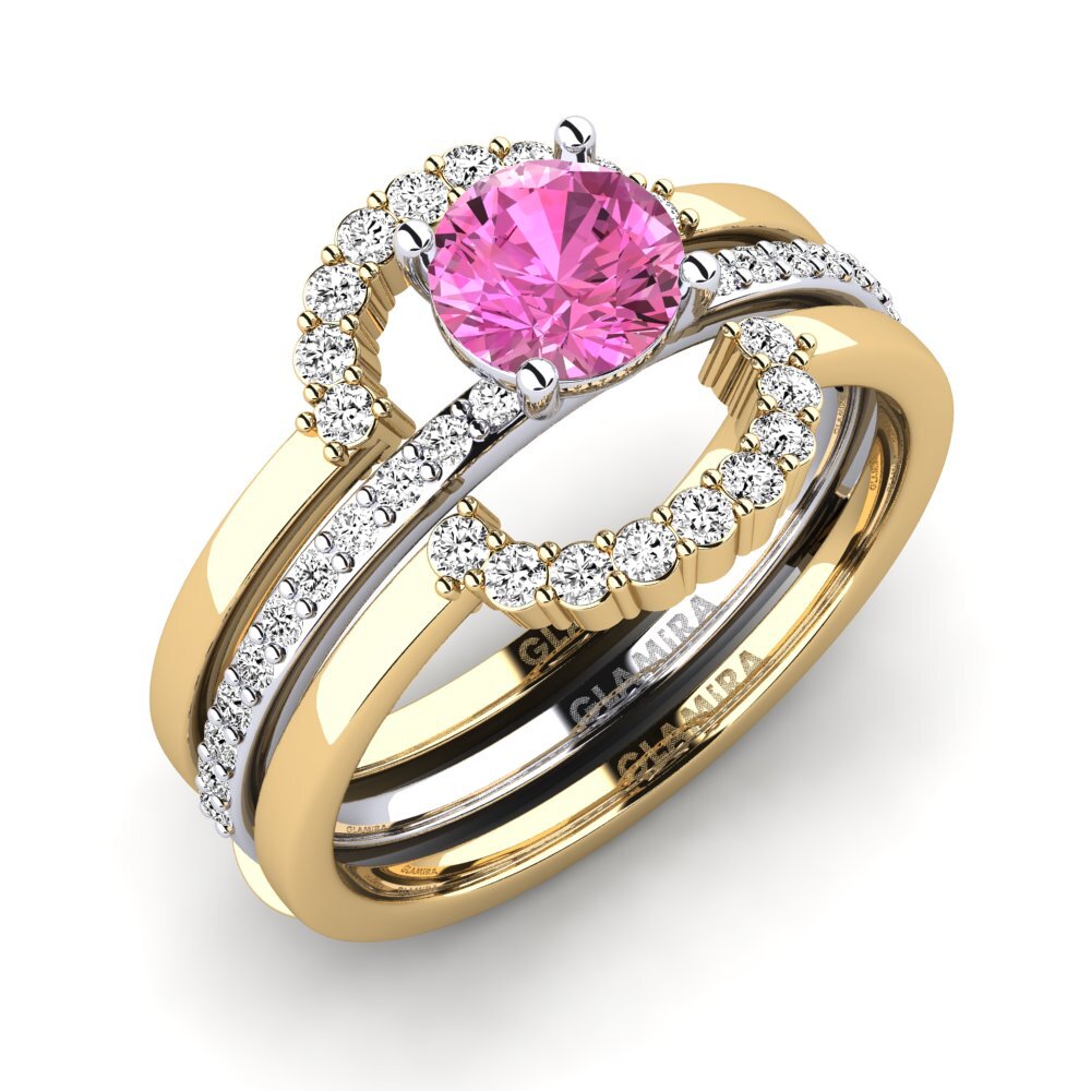ANERAページ Compre GLAMIRA Anillo Enendr - SET - Topacio Rosa 9k Oro Amarillo