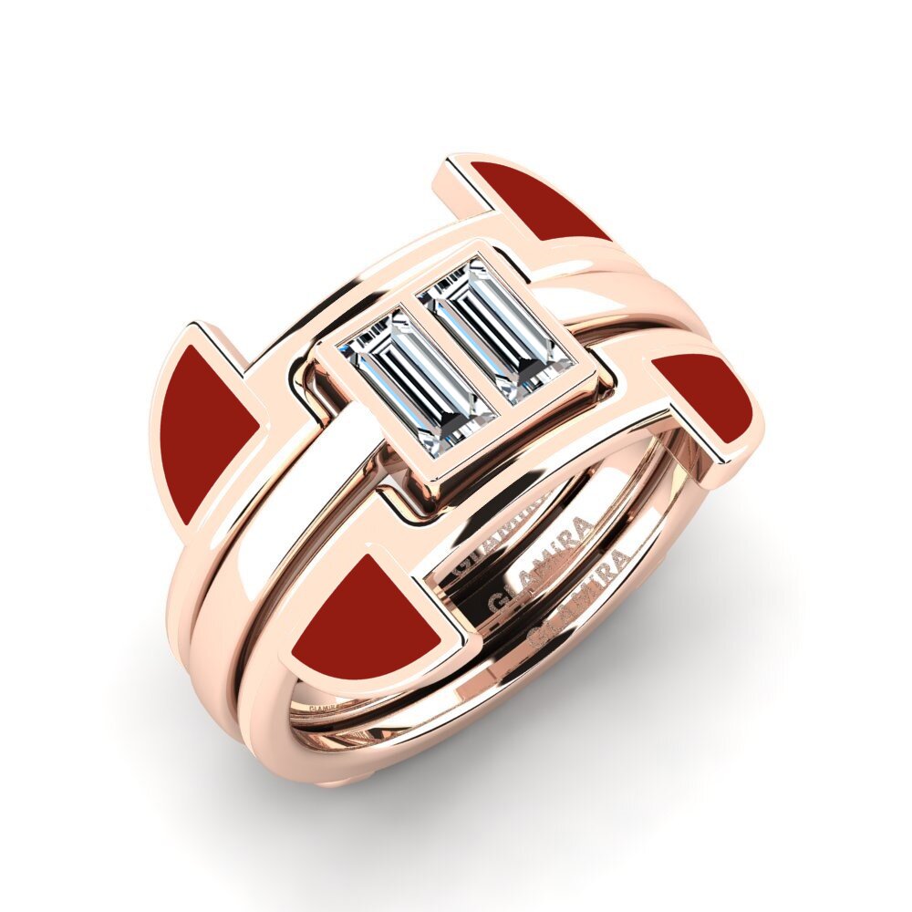 Rotgold 585 Ring Fratteaa - SET
