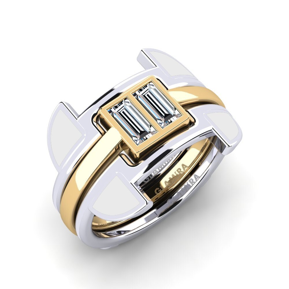 14ct White & Yellow Gold Ring Fratteaa - SET
