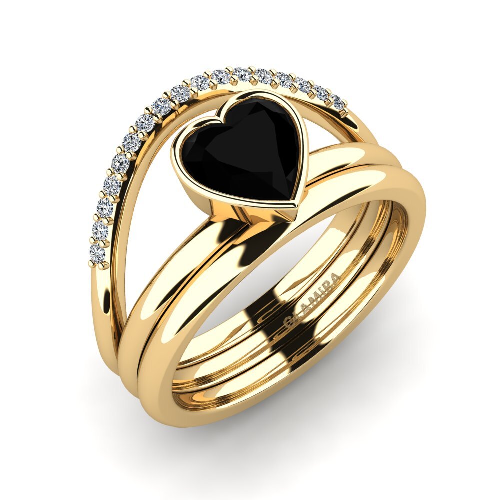 Black Onyx Ring Gald - SET