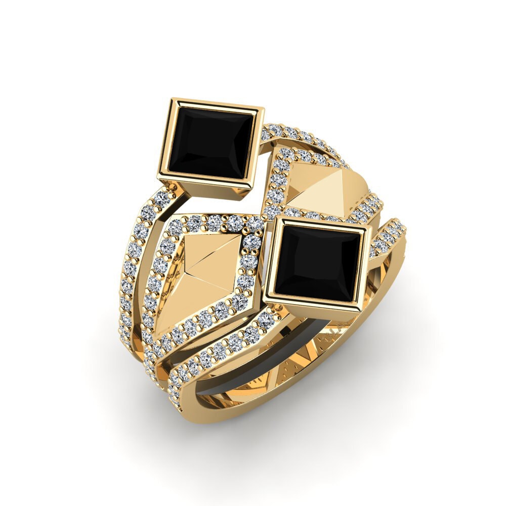 Black Onyx Ring Gialle - SET