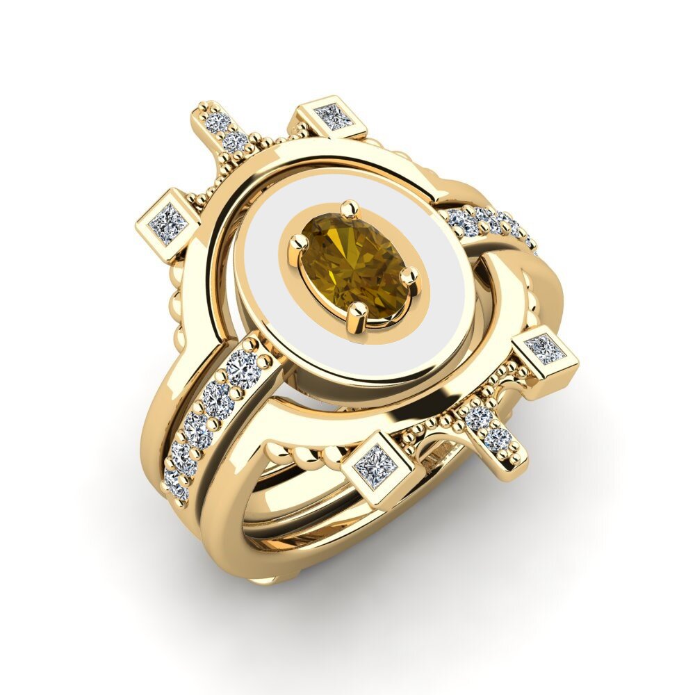 Brown Zircon Ring Harweaa - SET