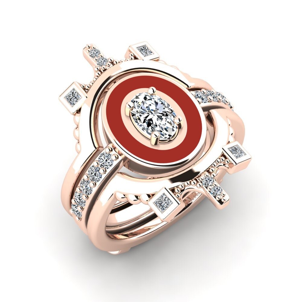 Rotgold 585 Ring Harweaa - SET