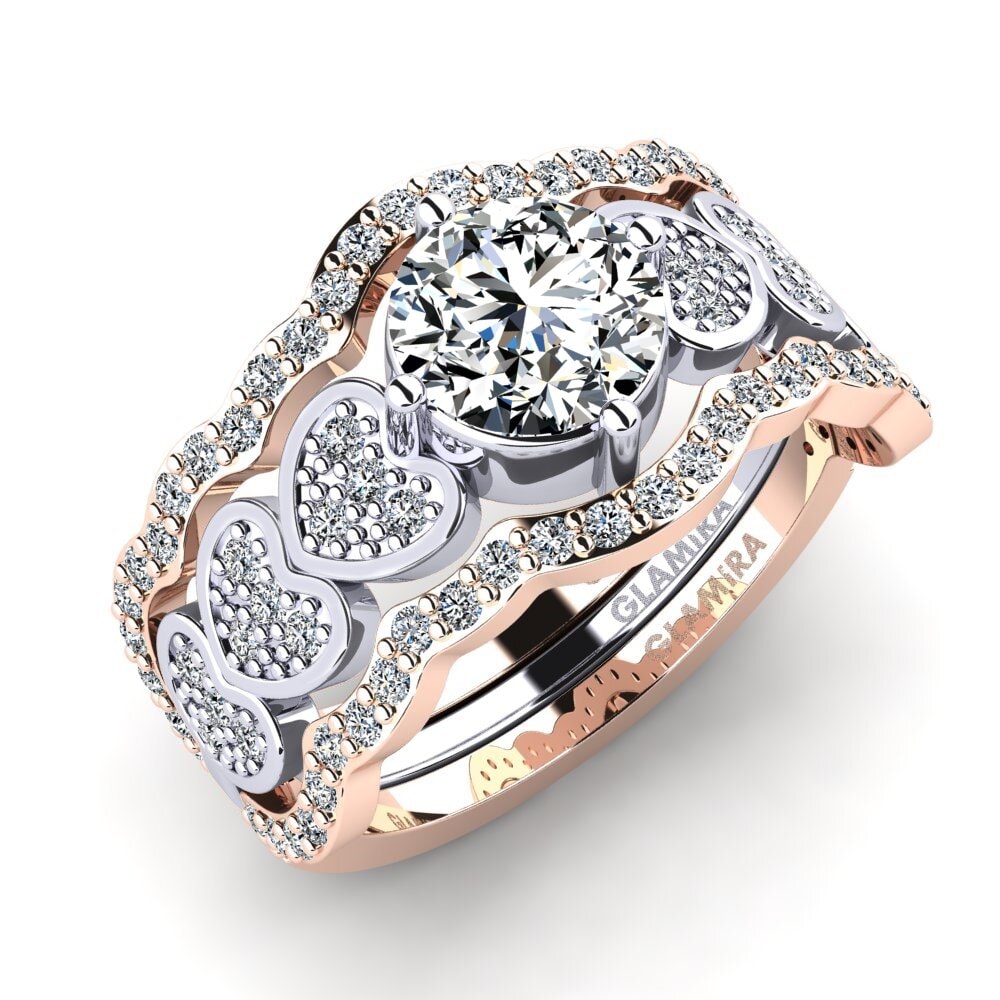 14ct Rose & White Gold Ring Jailenden - SET