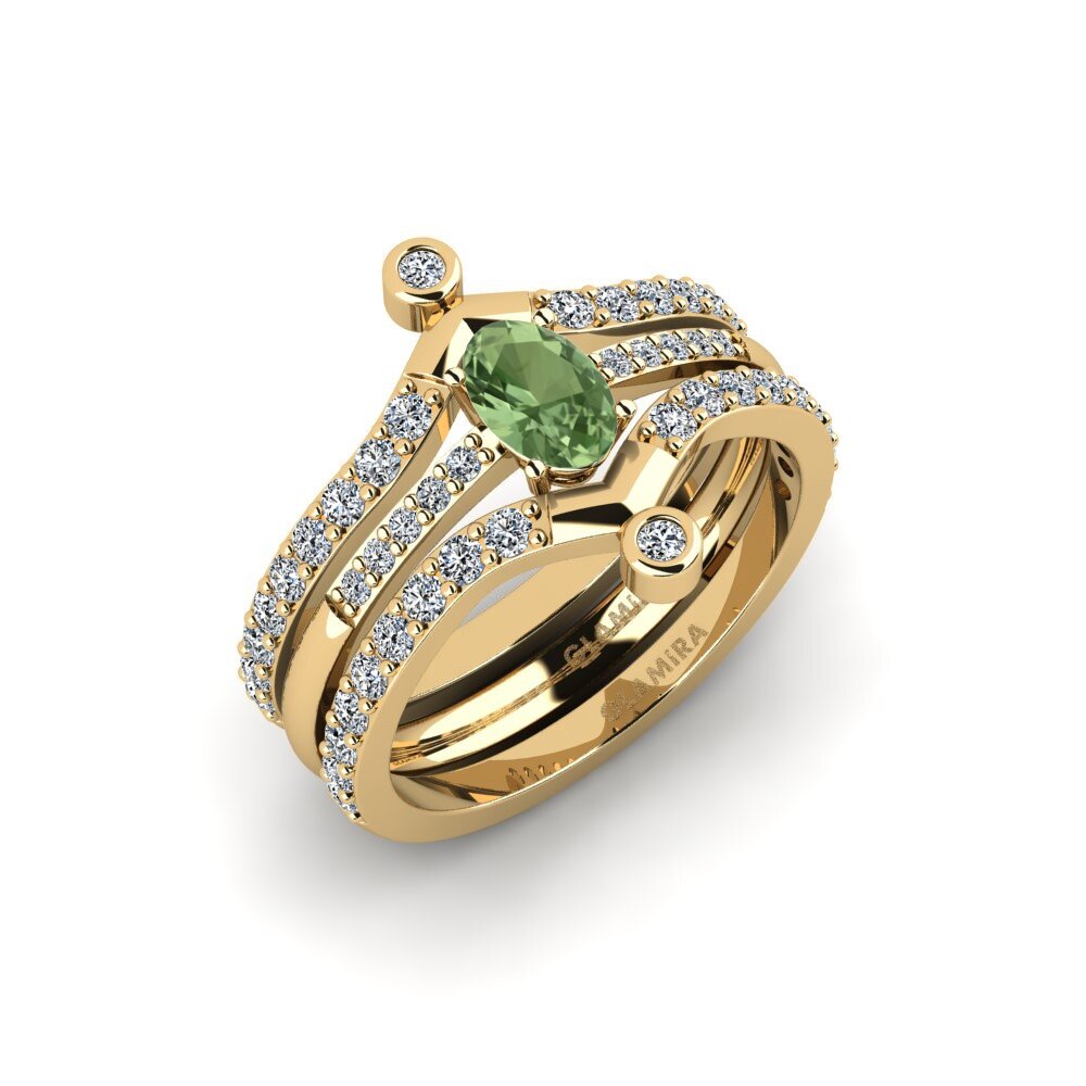 Zafiro Verde Anillo Korn - SET