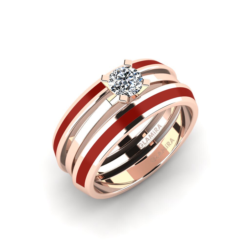 Rotgold 585 Ring Kyndry - SET
