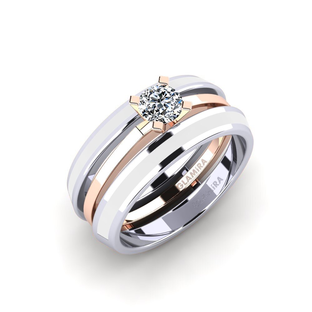 750 Weiß & Rotgold Ring Kyndry - SET
