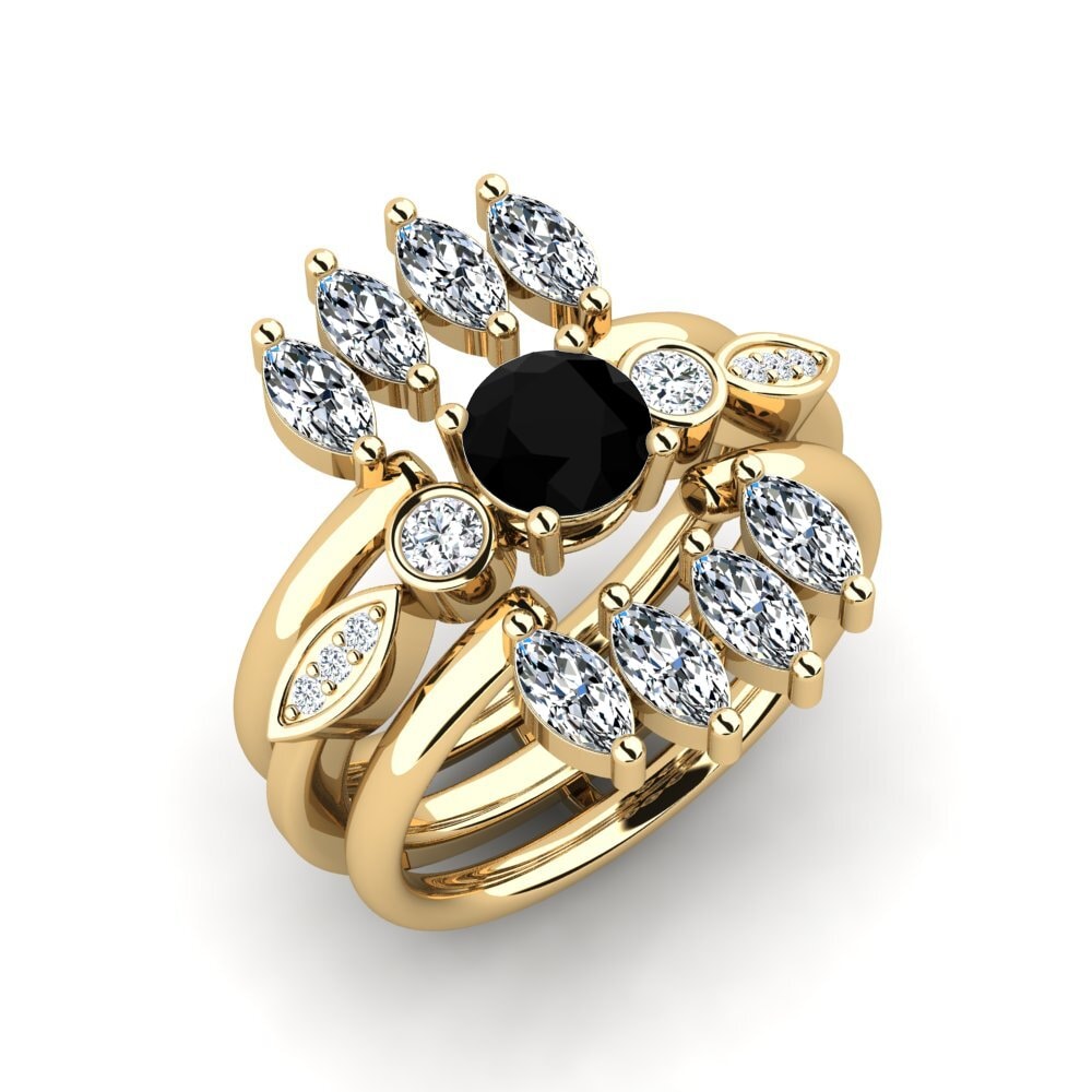 Zafiro negro Anillo Lavecto - SET