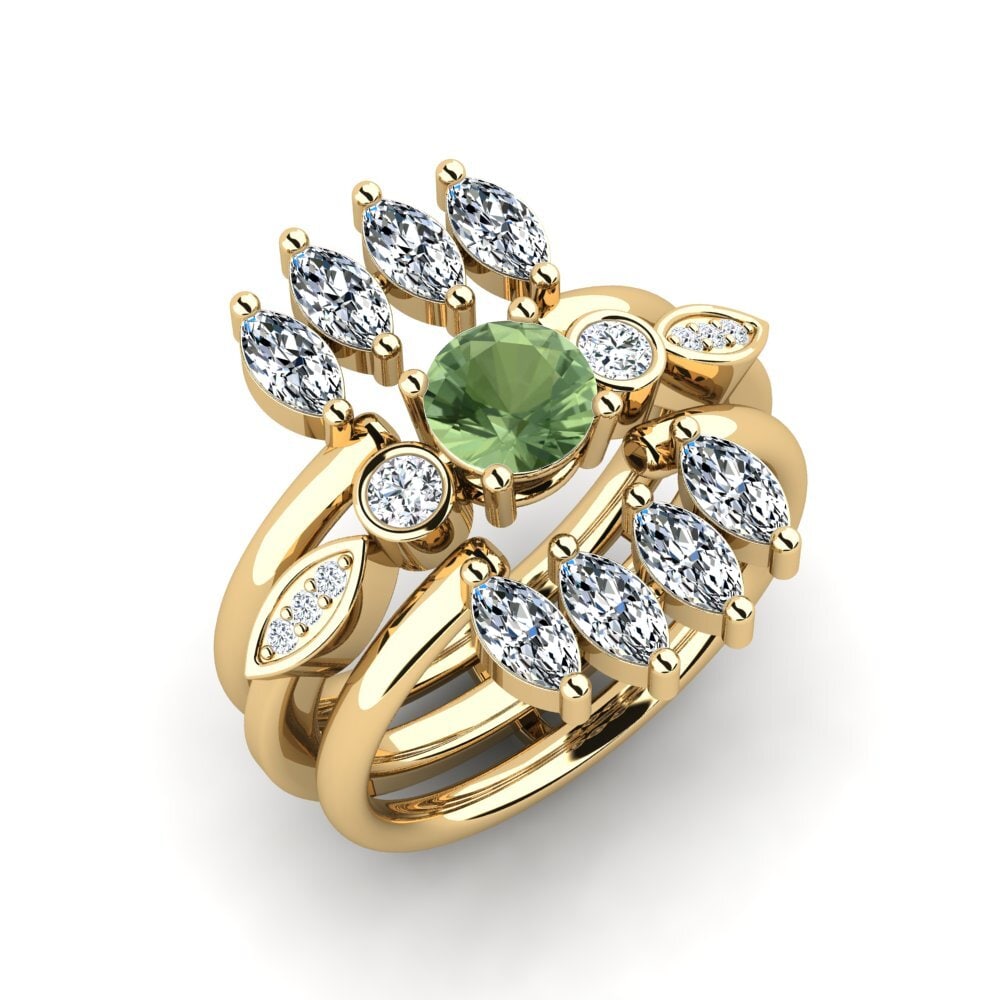Zafiro Verde Anillo Lavecto - SET