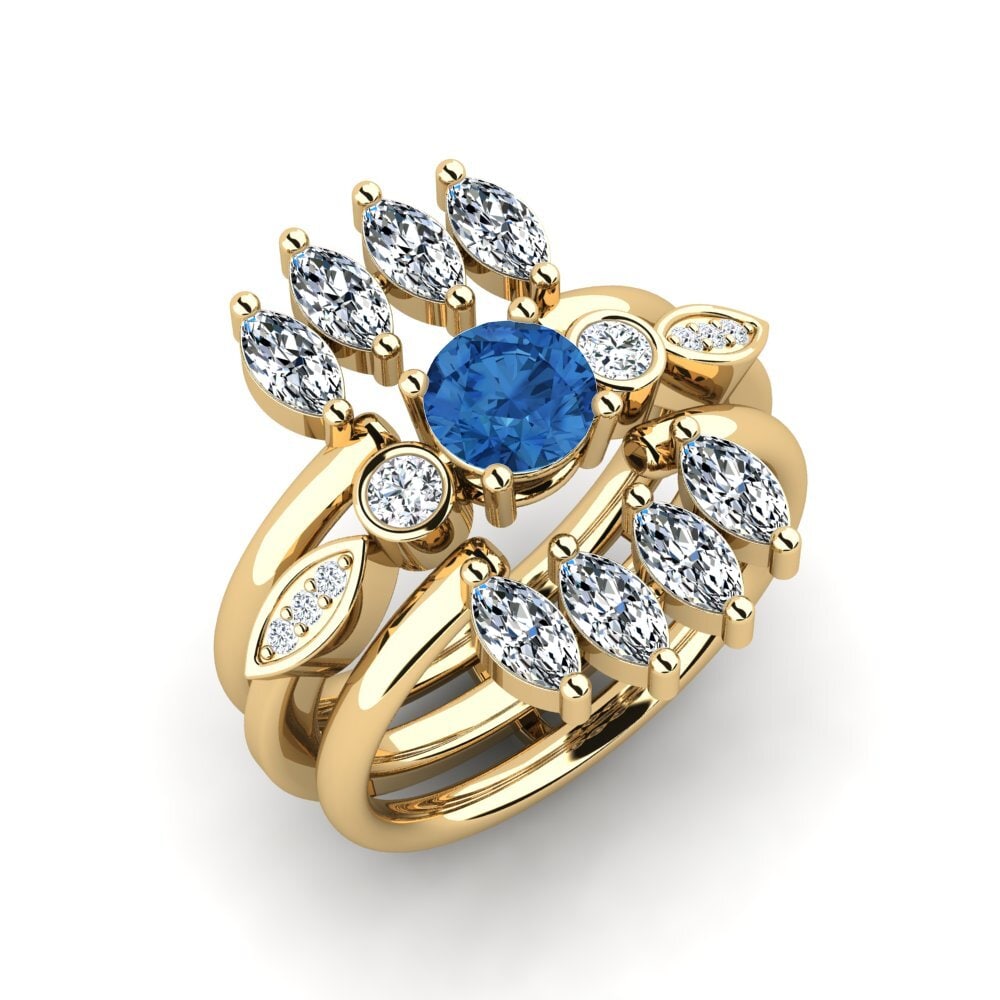 Dark Blue Zirconia Ring Lavecto - SET