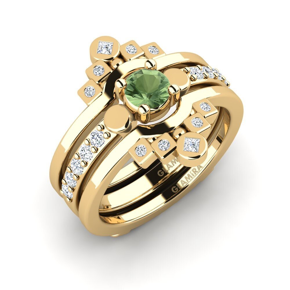 Zafiro Verde Anillo Lmelania - SET