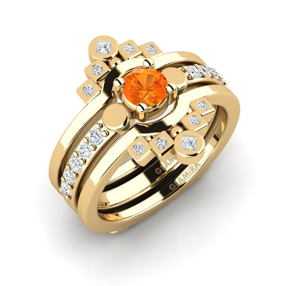Zafiro Naranja Anillo Lmelania - SET