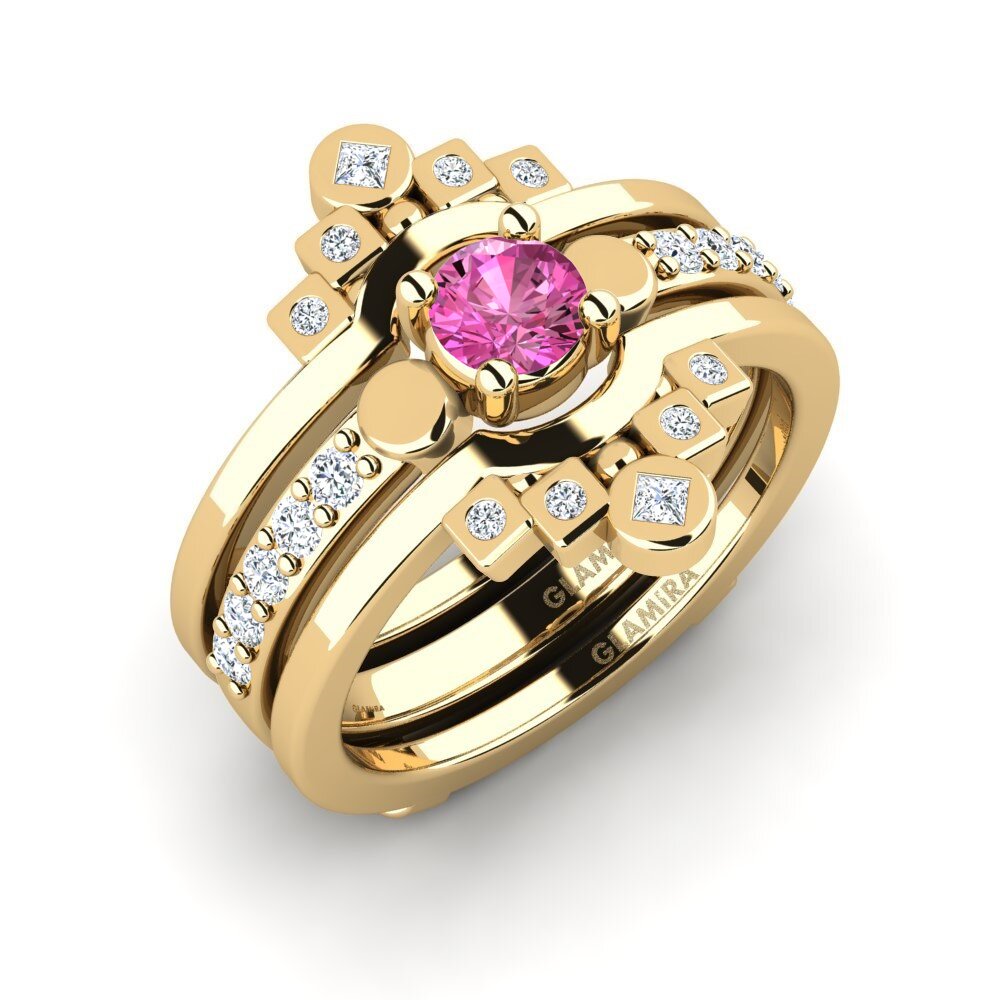 Pink Topaz Ring Lmelania - SET