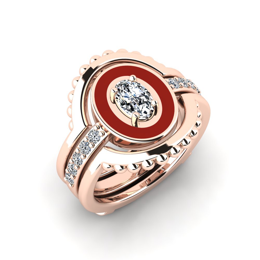 Rotgold 585 Ring Lmingea - SET