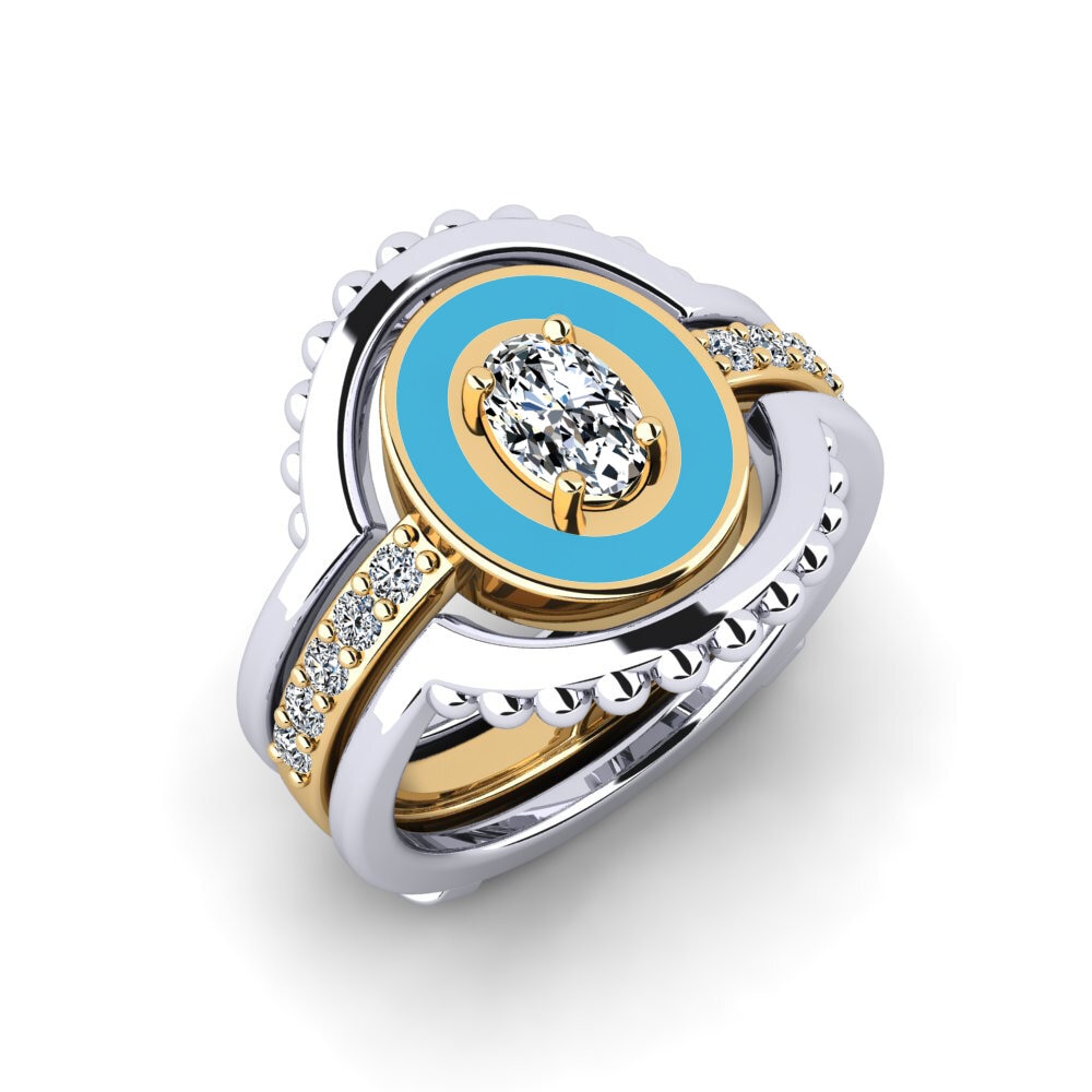 9k Oro Blanco & Amarillo Anillo Lmingea - SET