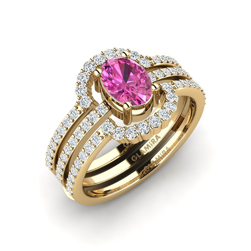 Pink Topaz Ring Memedr - SET