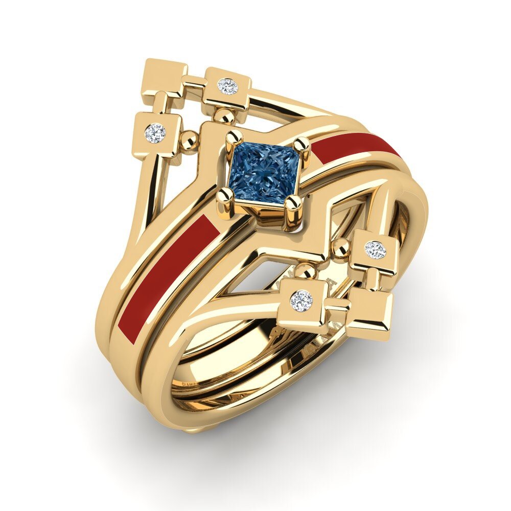 Blauer Diamant Ring Nerwyrsa - SET