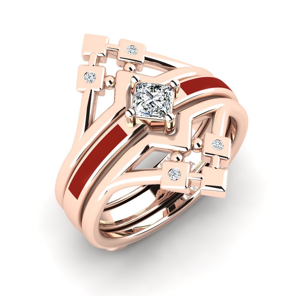 Rotgold 585 Ring Nerwyrsa - SET