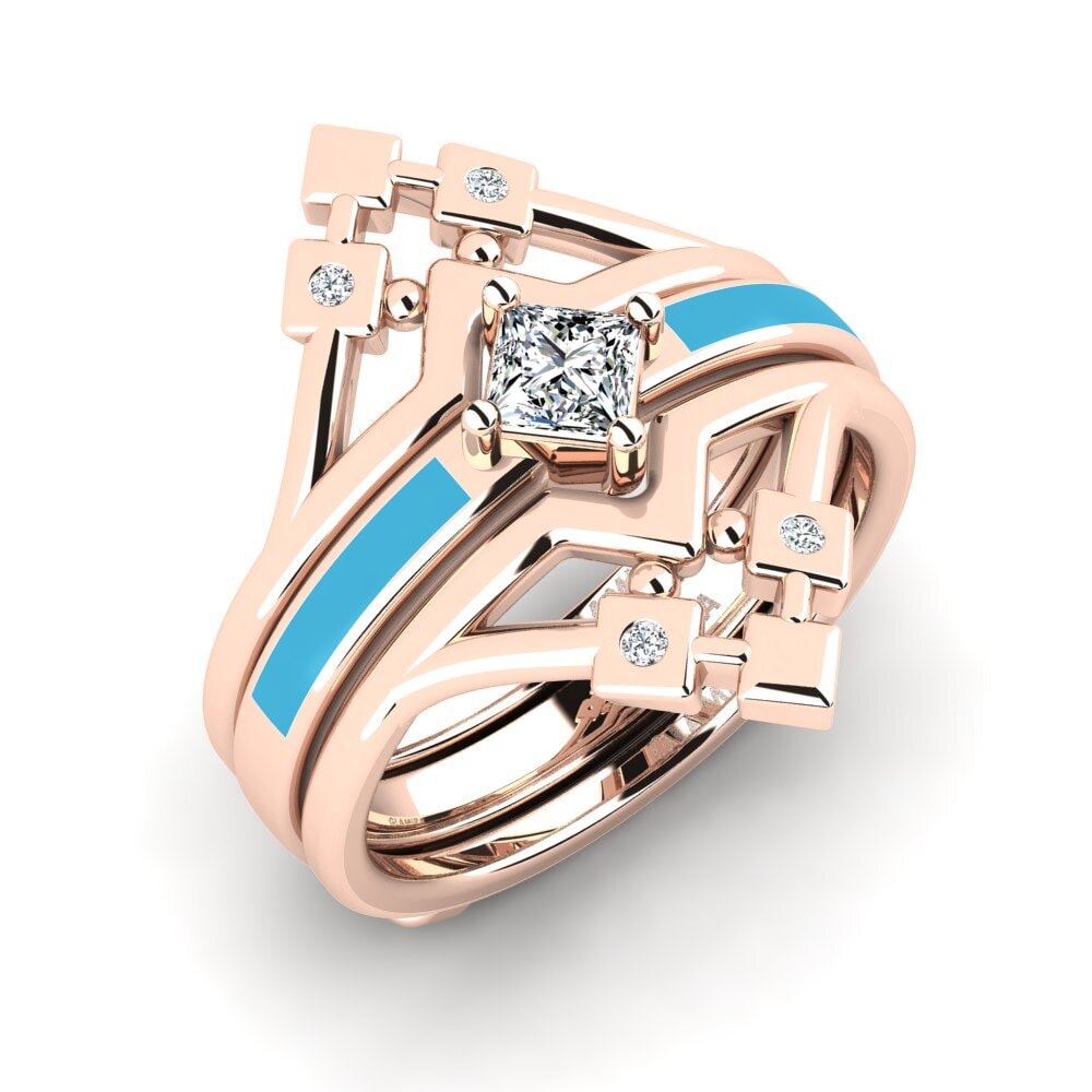 14ct Rose Gold Ring Nerwyrsa - SET