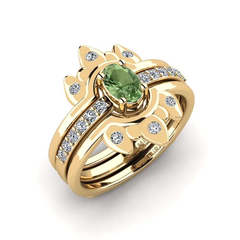 Zafiro Verde Anillo Ngana - SET